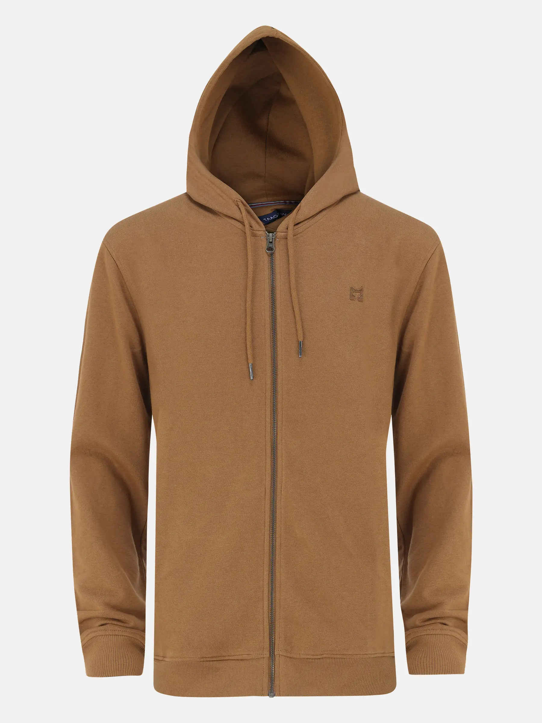 Brown Printed Knit Taaga Man Hoodie