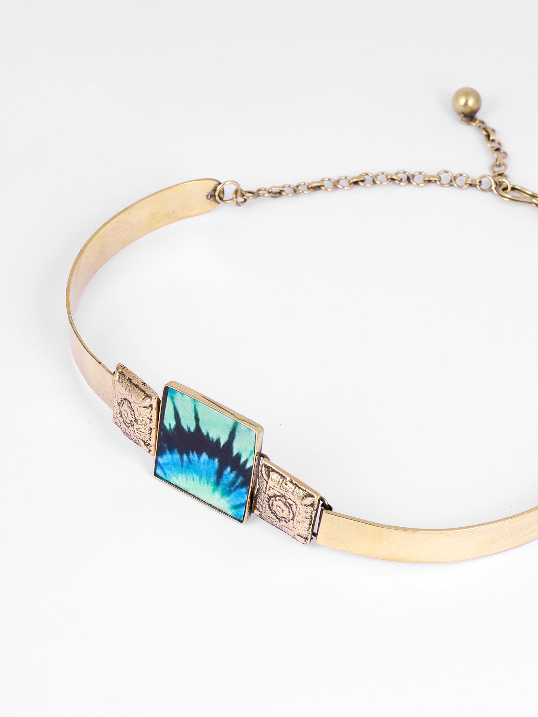 Resin Filled Brass Necklace