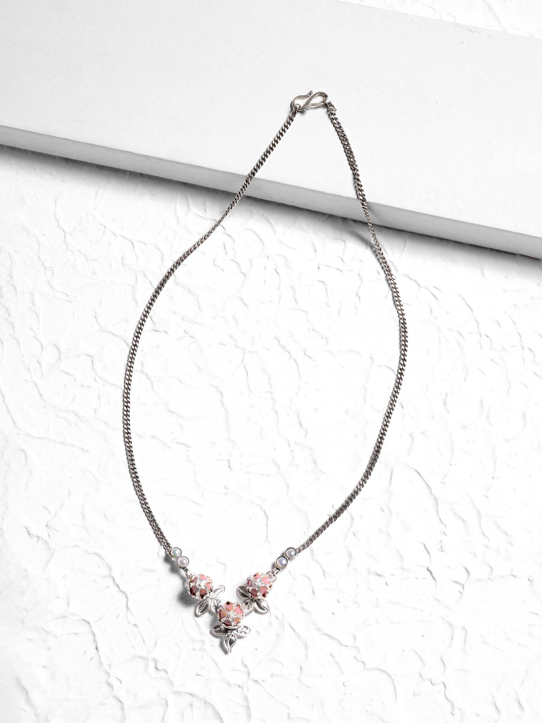 Pearl Oxidized Silver Necklace